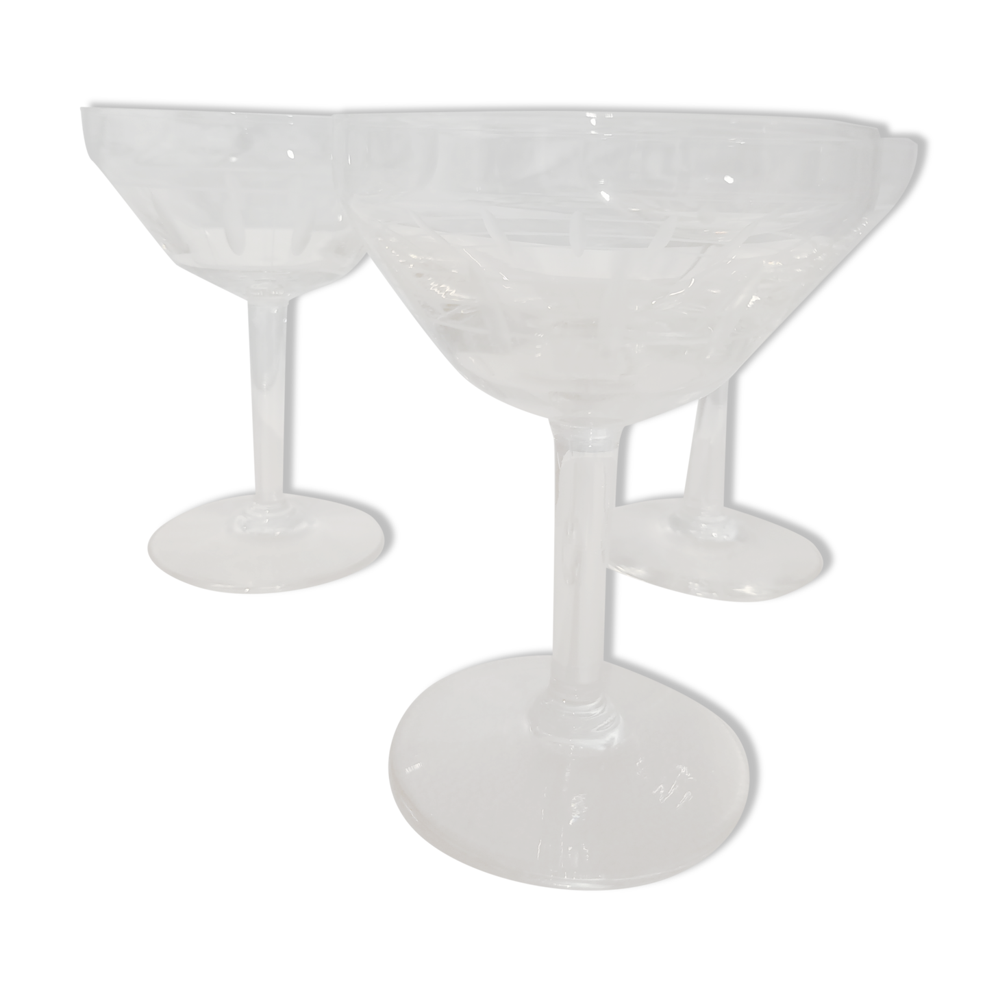 Series of 3 champagne glasses