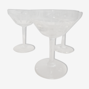 Series of 3 champagne glasses