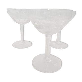 Serie de 3 coupes à champagne