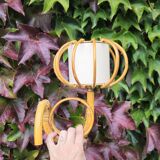 Pair of rattan wall lights by Louis Sognot 1950