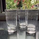 3 grandes verres en cristal dimension : hauteur -135 mm diamètre -0,75 mm