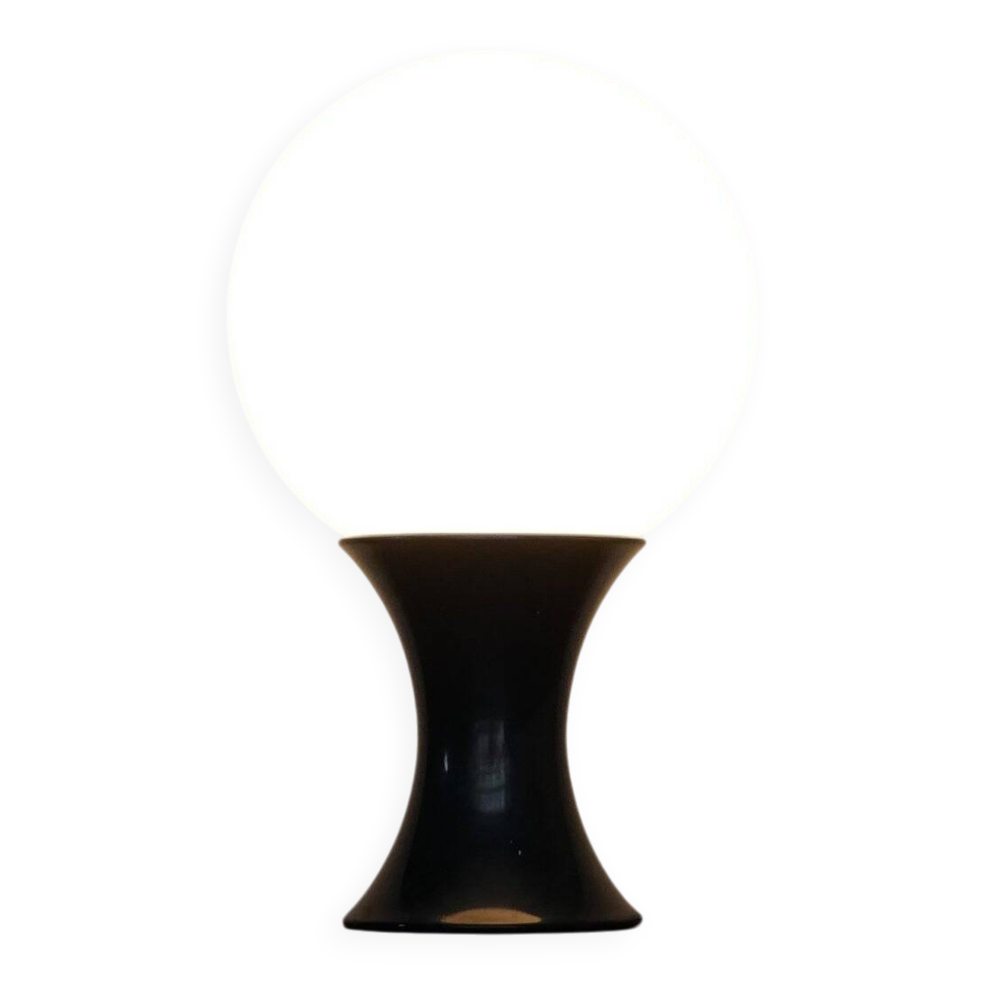 Grande lampe de table en forme de champignon en verre opalin blanc par Stilnovo, années 60