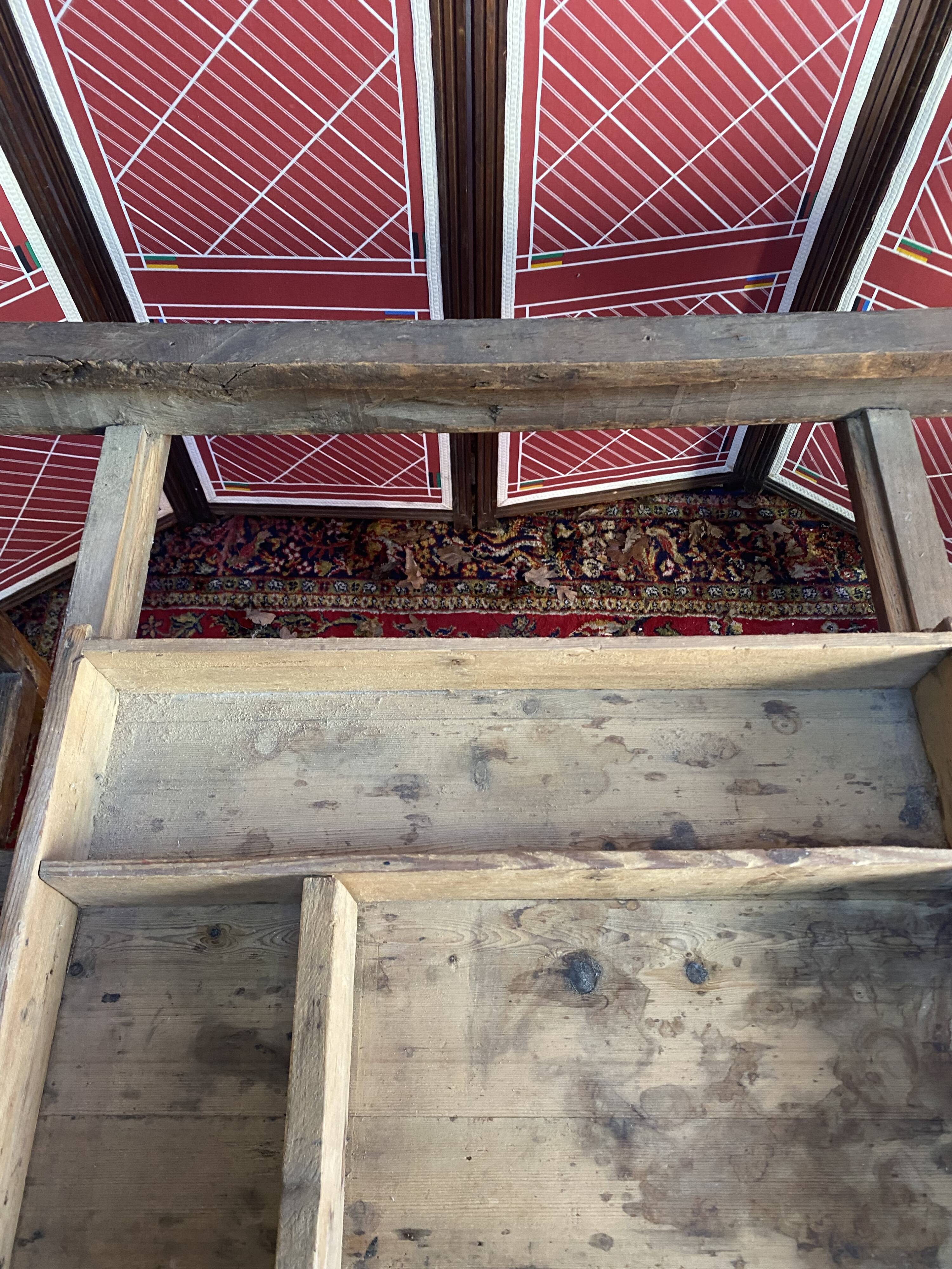 Old solid wood farmhouse table