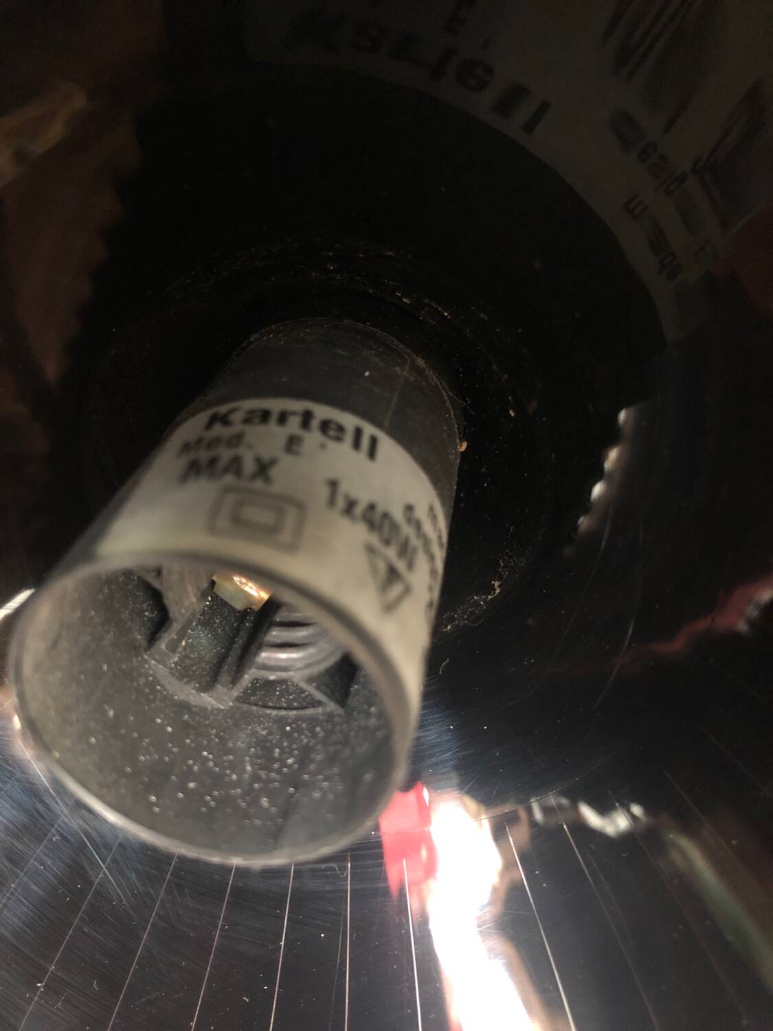 Old Wall Lamp E by KARTELL Design Laviani Bakelite Black + Chrome Metal #B015