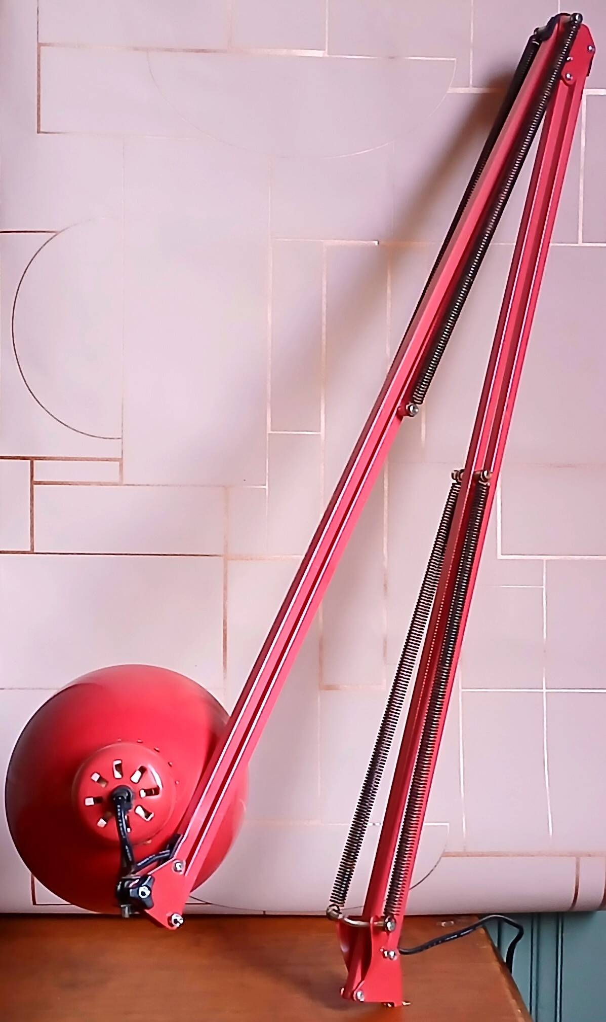 Important architect's floor lamp, 2 articulated arms, Kema Keur. 80's