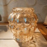 Tulip in iridescent golden glass