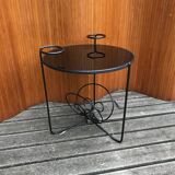 table basse ronde 1950 opaline noire