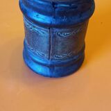 Glass and leather tobacco box