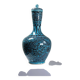 Covered vase or Persian jar, glazed Iznik pottery, vintage turquoise painted.