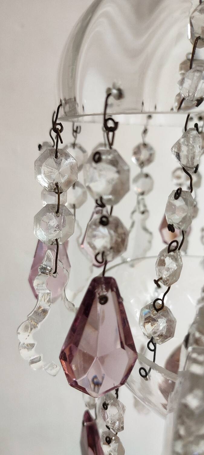 Lámpara de techo de cristales. Francia, 1950s.