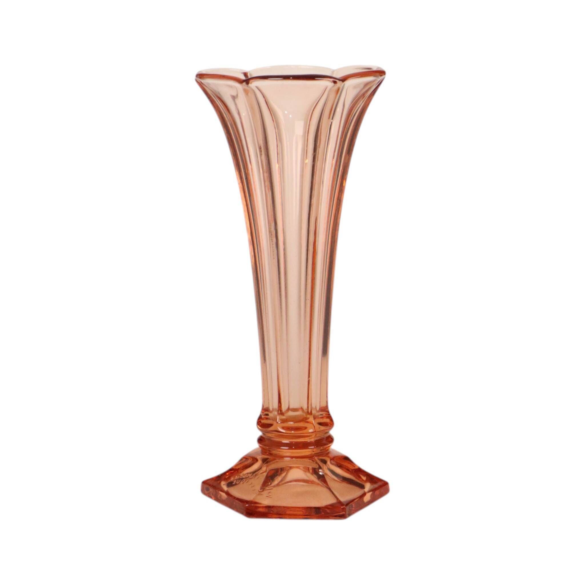 Pink Rosaline Art Deco Vase VSL Luxval Americain 23cm