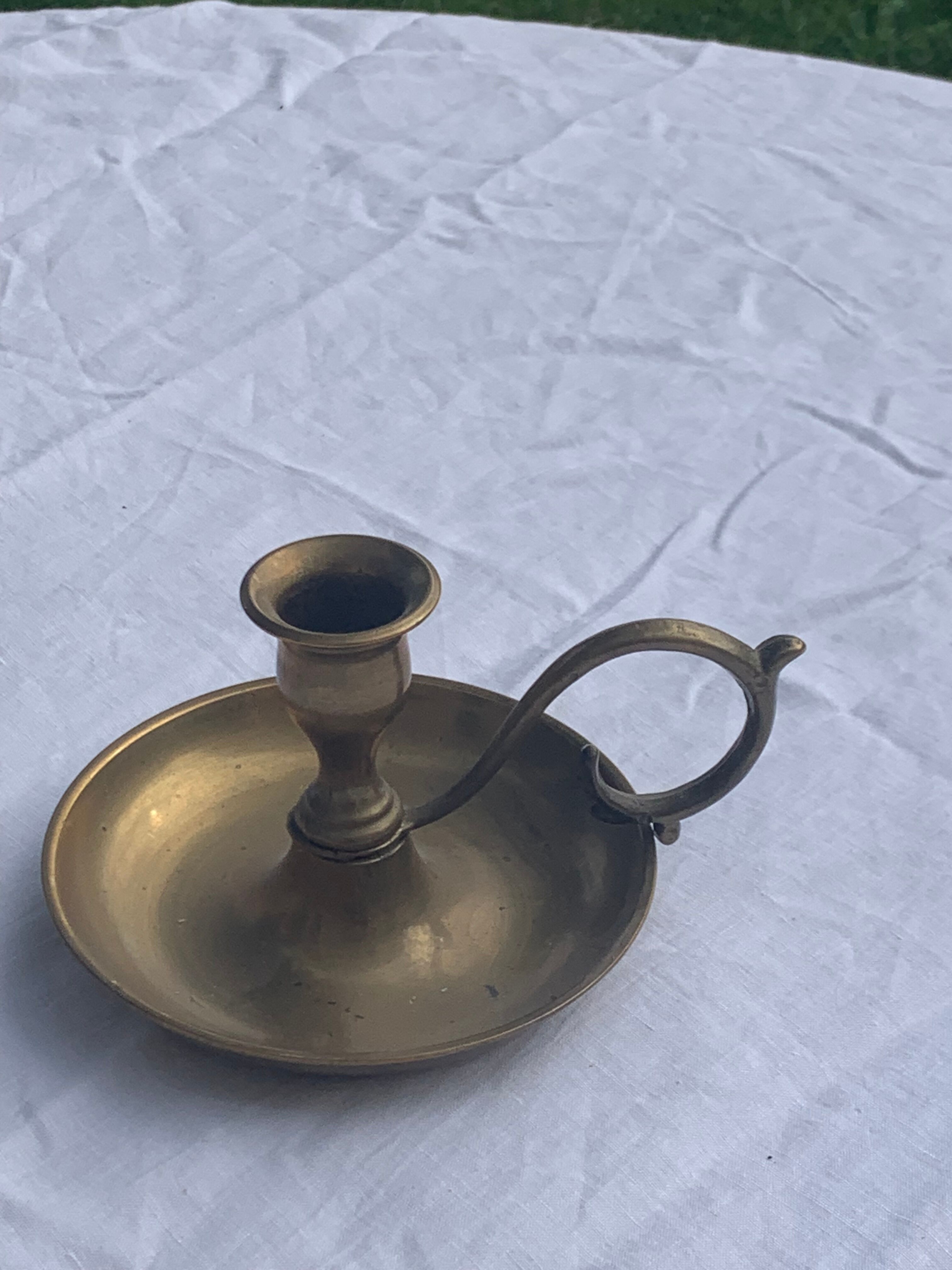 Antique thumb holder, vintage gilded brass cellar rat