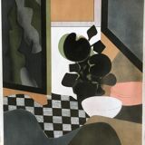 Original poster signed and dedicated by André MINAUX, Galerie Paul Maurel, 1974 Mourlot