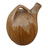 Vintage brown flamed stoneware jug signed Denbac.