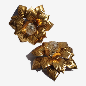 Pair of Masca flower sconces, vintage