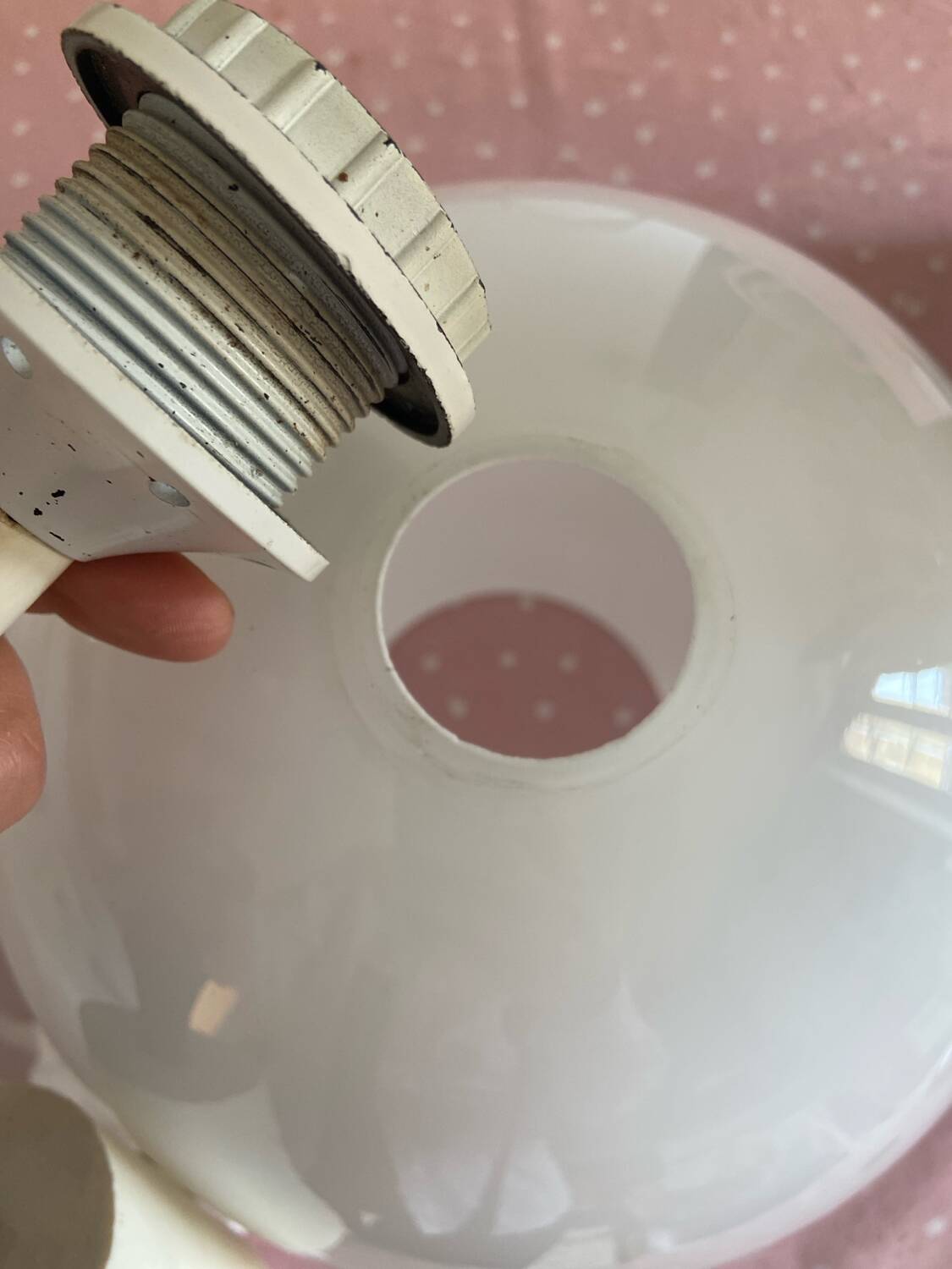 White Ball/Globe Pendant Lamp Vintage