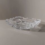 Large Vintage Clear Crystal Glass Ashtray by Sevres France - Structured Glass, 1970s French Table Decor