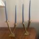 a pair of 1950s Scandinavian brass candlesticks
