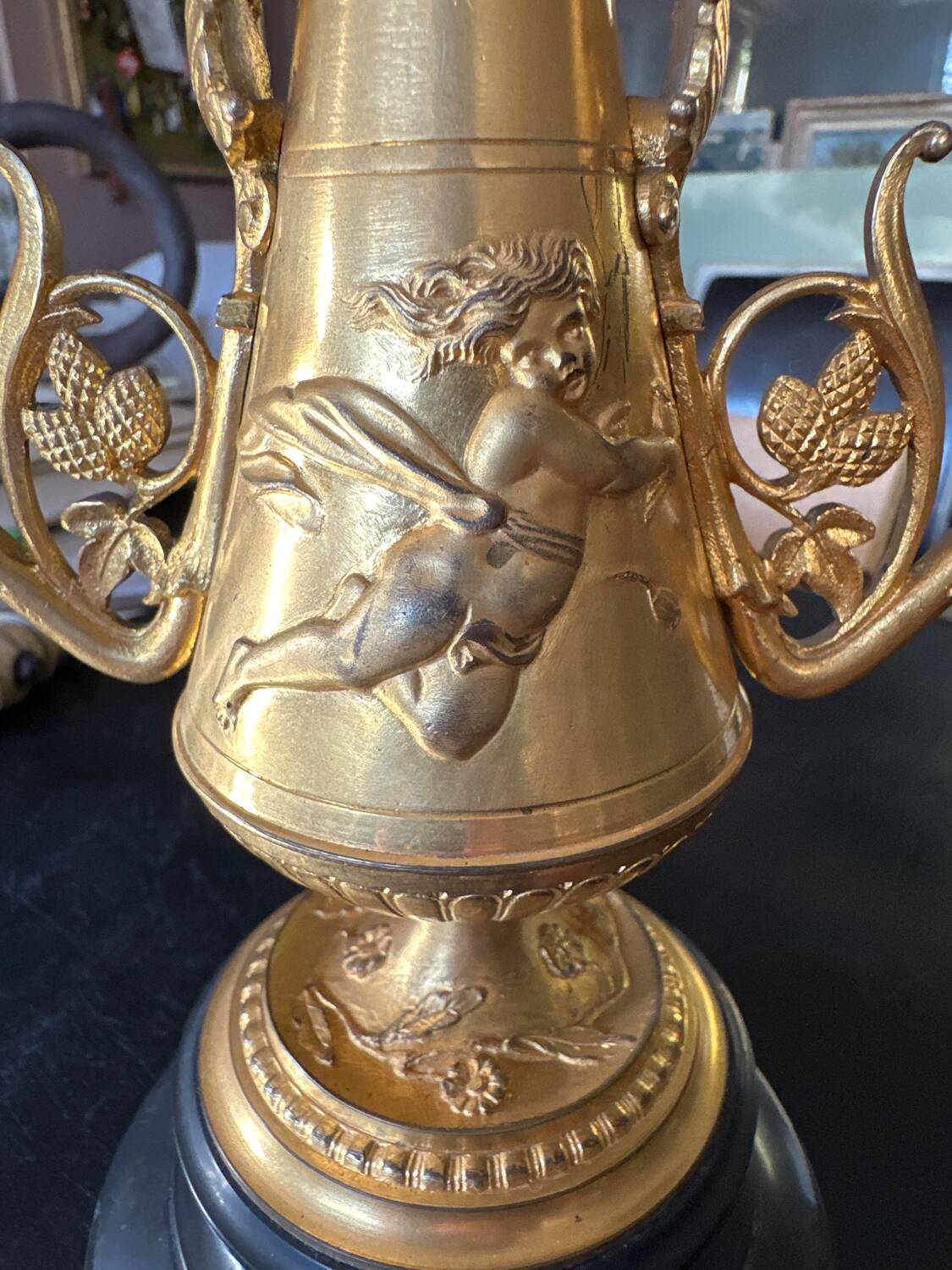 Pair of gilded bronze candlesticks