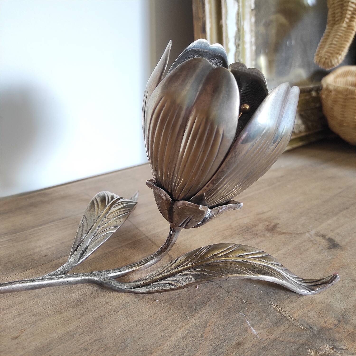 Brass flower ashtray