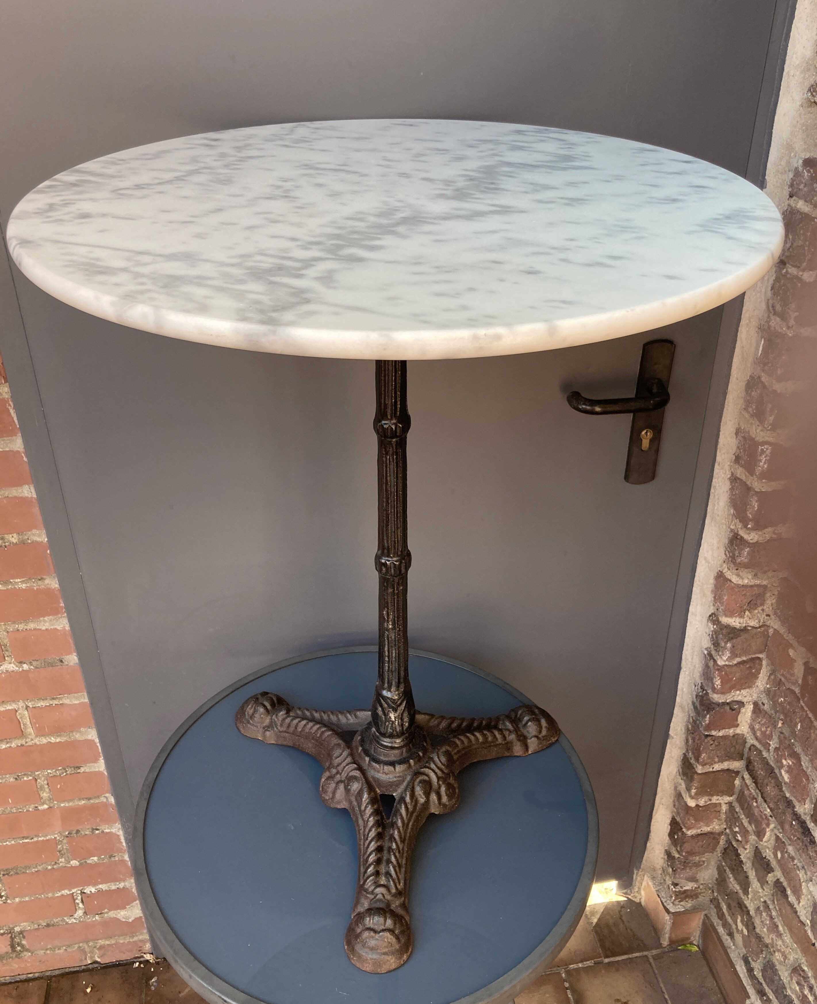 Bistro table marble and cast iron art deco