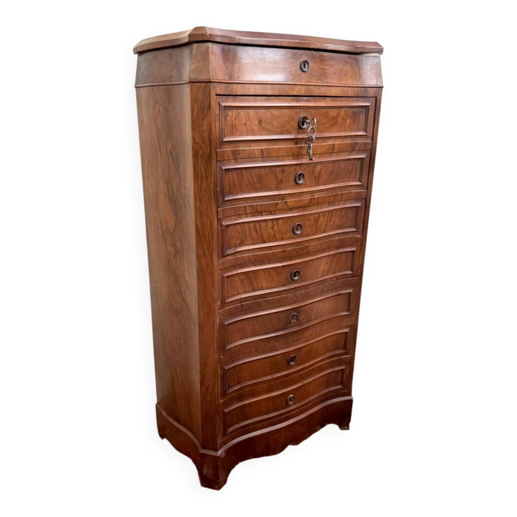 curved secretary in the guise of a Napoleon III period weekly desk