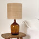 Lampe dame jeanne et rabane