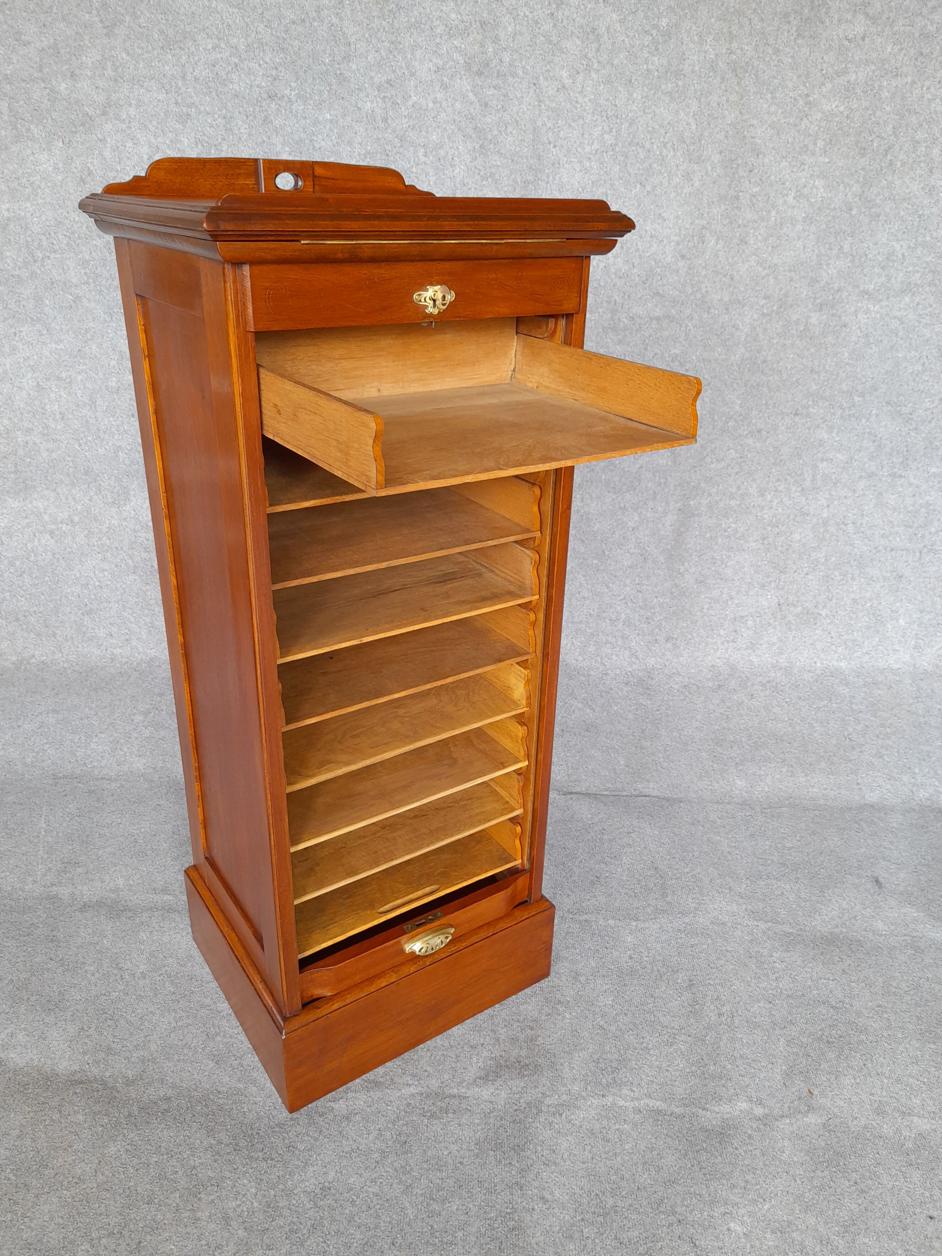 Filing cabinet with curtain and art nouveau desk