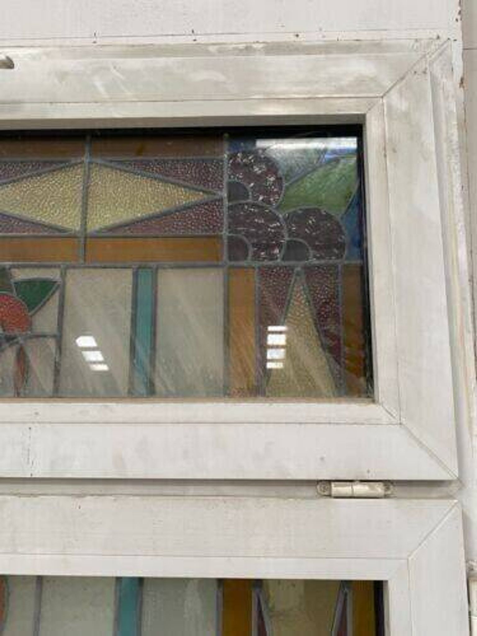 Paire de fenêtres a deux vantaux en vitrail Art Déco XX siècle
