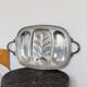 Plateau vintage en métal argenté - plat à rôtir en argent - design classique - Italie - années 1950