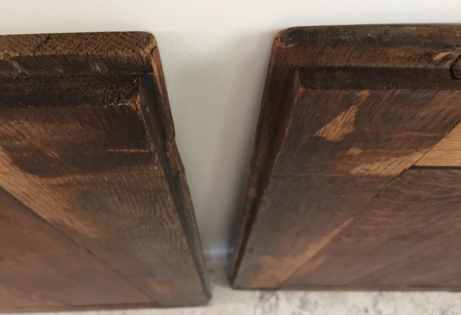 Pair of vintage oak sliding doors
