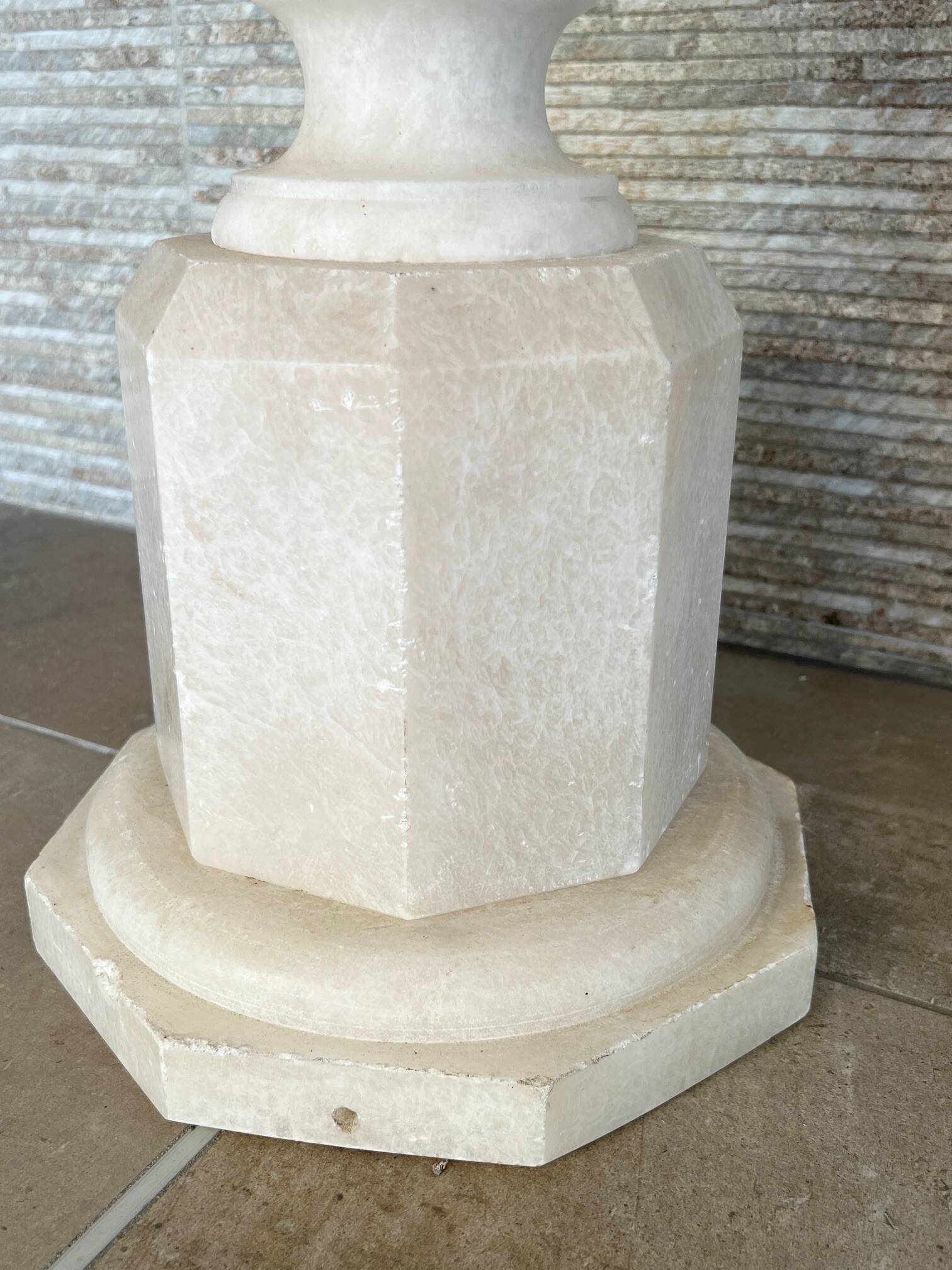 Alabaster column saddle, pedestal