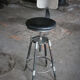 Vintage industrial metal & leather swivel bar stool