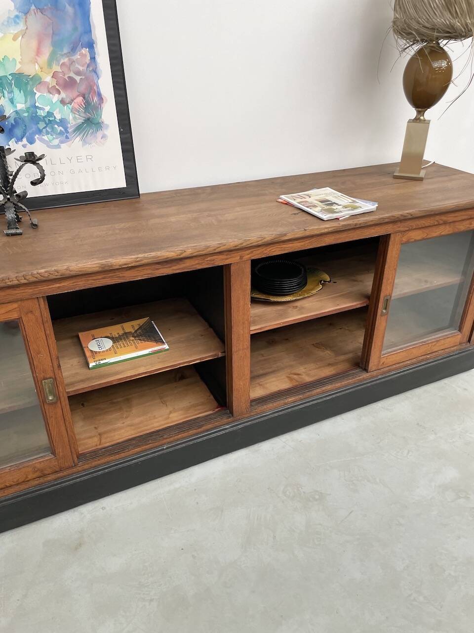 Enfilade de métier XXL chêne portes vitrées