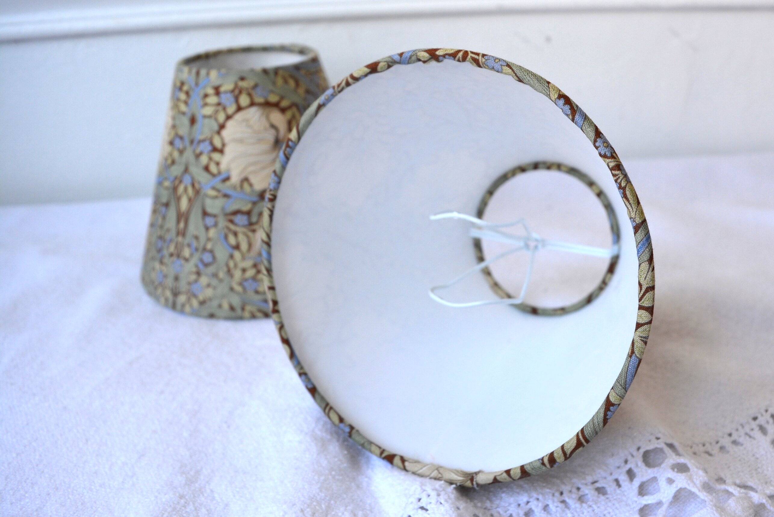 2 Art Nouveau lampshades with green flowers