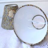 2 Art Nouveau lampshades with green flowers