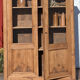 Antique Parisian wardrobe: solid wood dresser bookcase