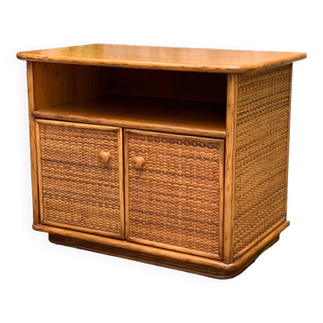 Oak, rattan and woven wicker furniture 1980