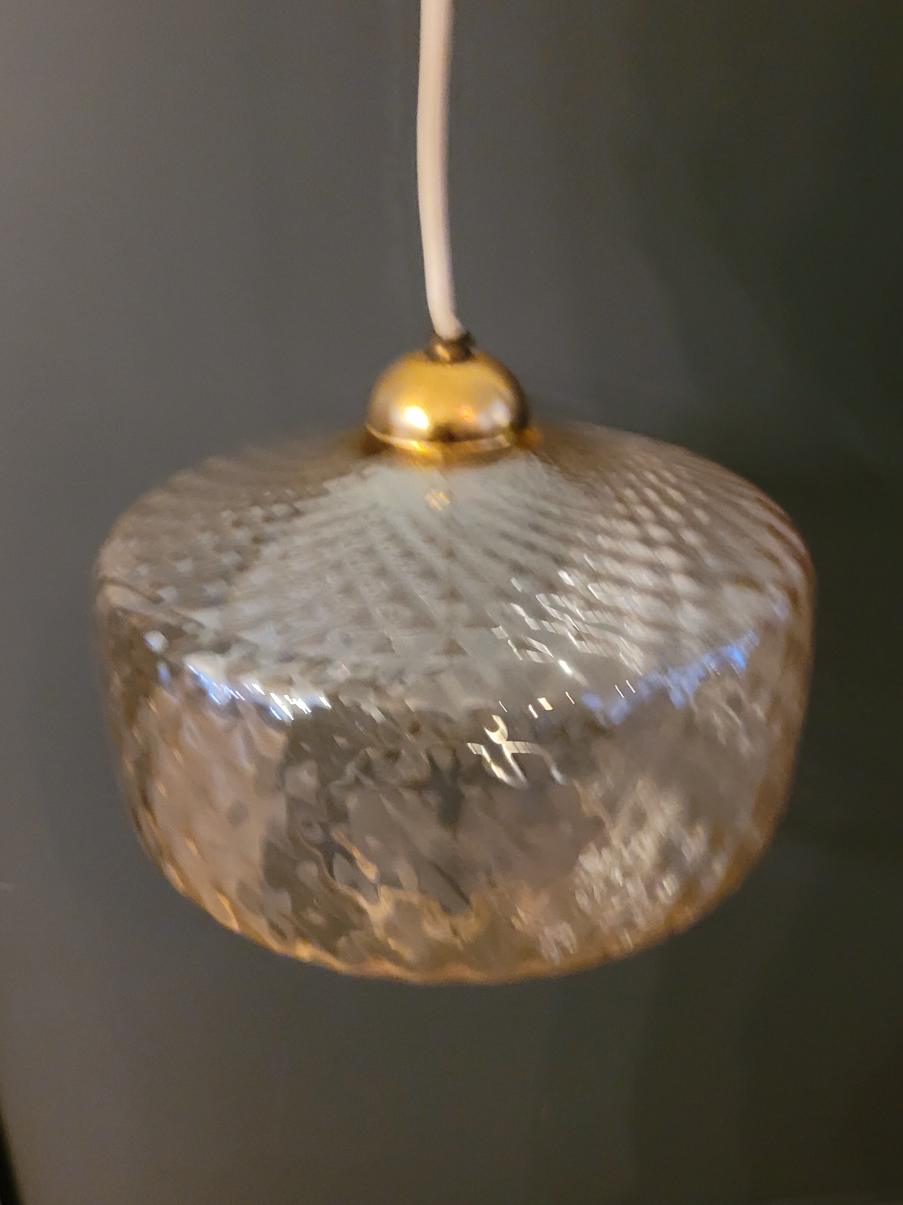 Smoked glass hanging lamp