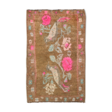 2x3 Brown and Pink Door Mat Rug, 88x56Cm FREE SHIPPING