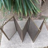 Ancient bronze and brass signed fire pare