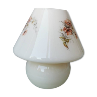 Super beautiful glass glass mushroom table lamp 70s