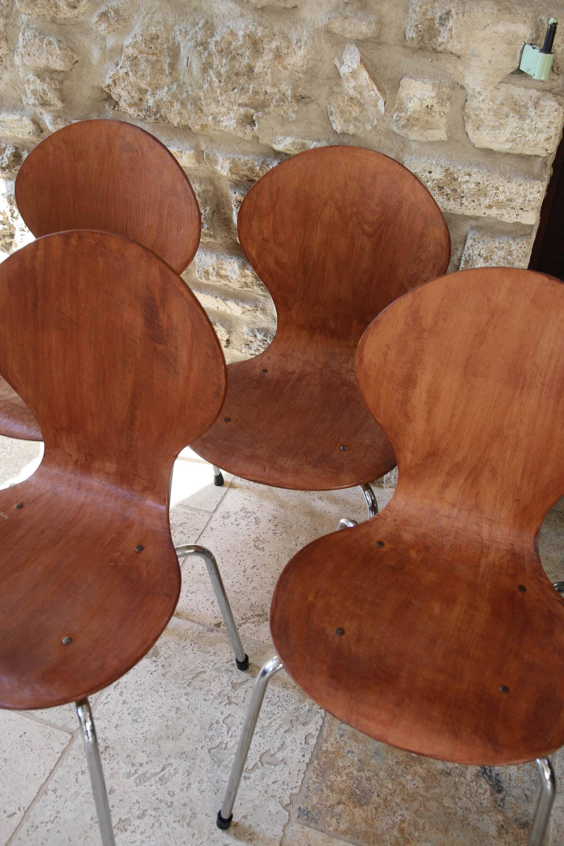 Set of 4 vintage Scandinavian chairs