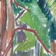 Huile sur toile suédoise originale du milieu du siècle « Öjersjö » par Sven Hamlet