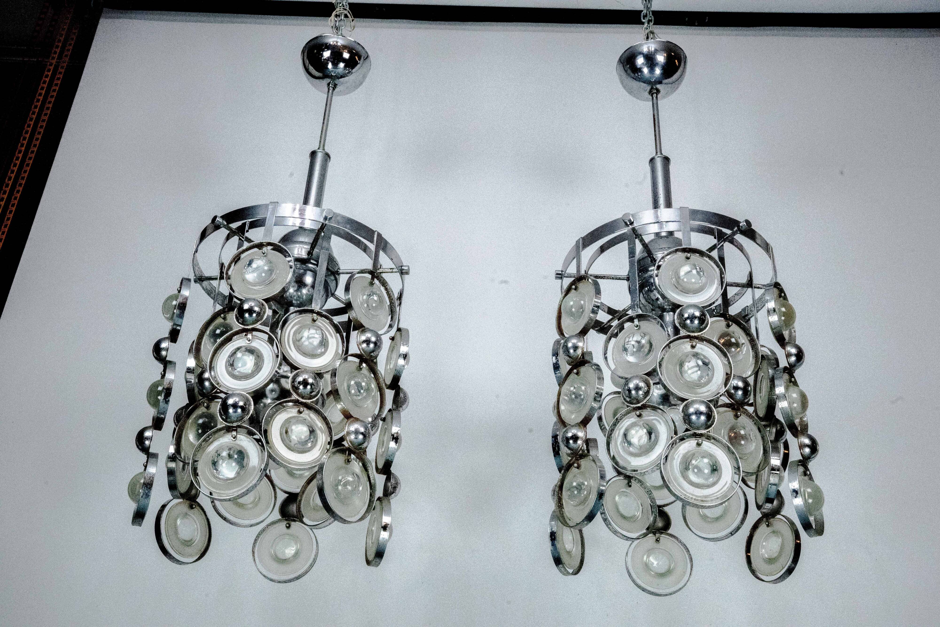 Pair of Pendant Lights by Oscar Torlasco, Italy, 1970s