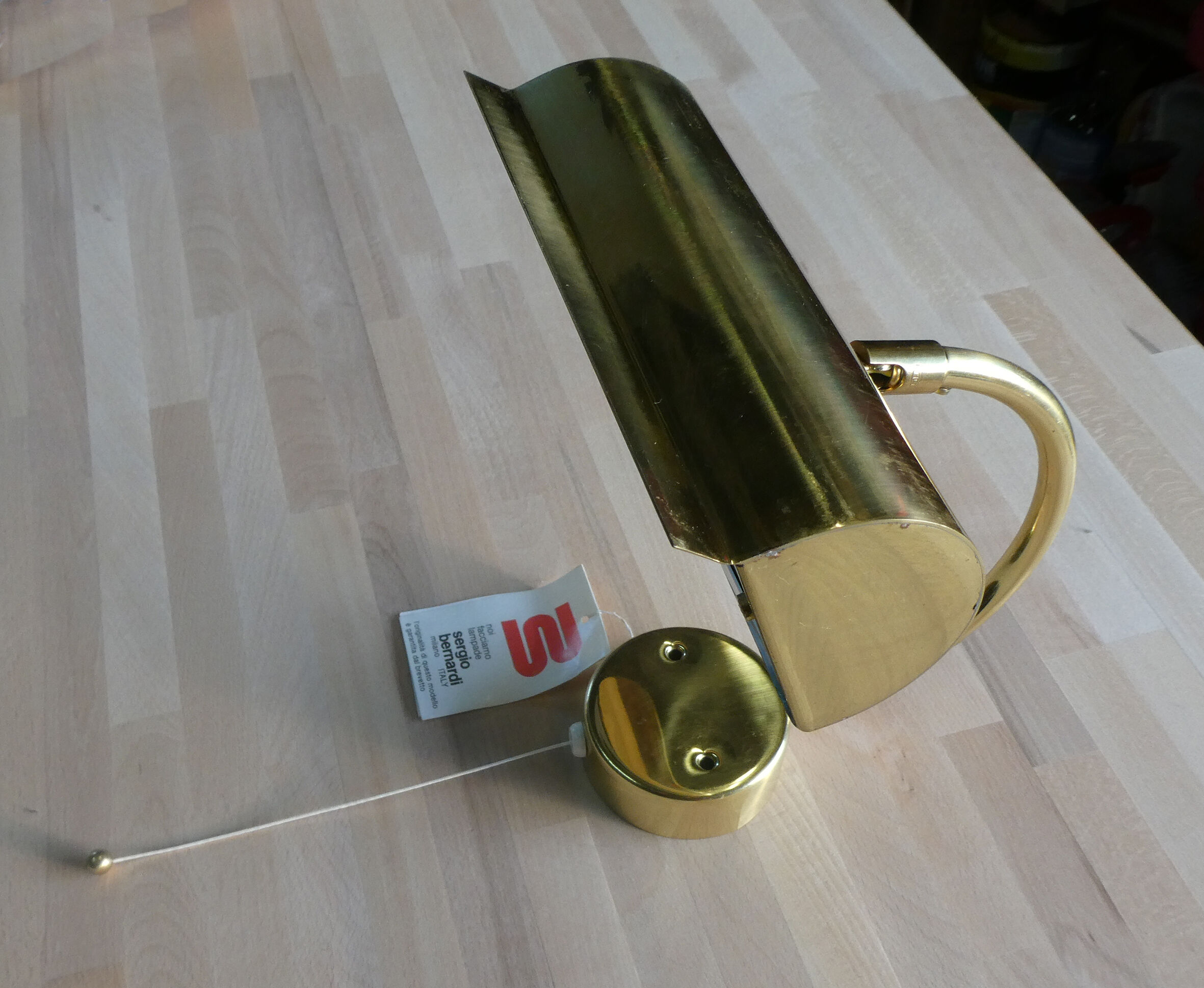 Design golden wall lamp by Sergio Bernardi - Italy