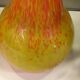 Vase soliflore orange et jaune vintage, signé