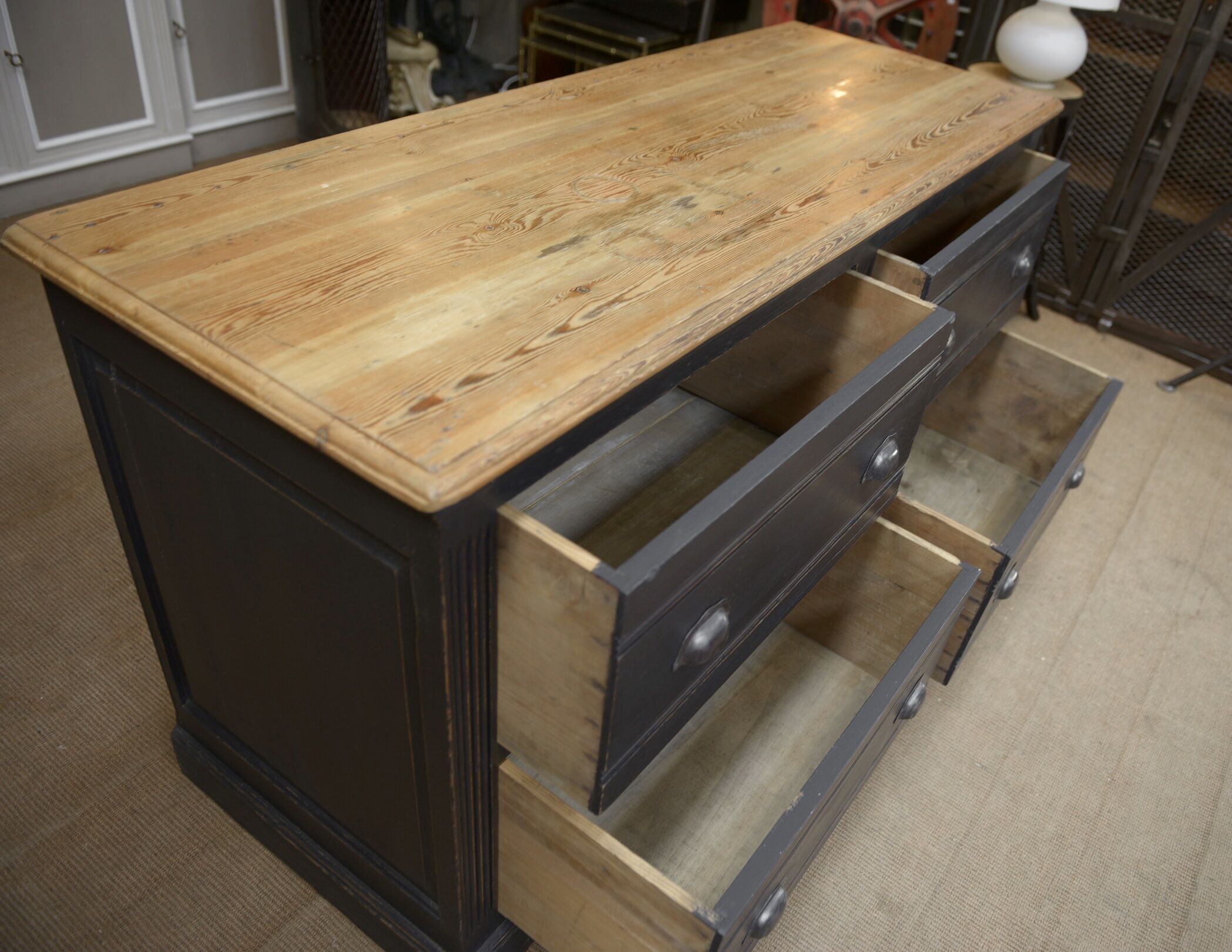 Commercial furniture has 4 large drawers fir 1930