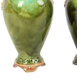 Vases Art Nouveau Barbotine Majolique Français Faïence Antique 19cm