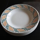 Set of 6 plates from the New Givors Earthenware Factory "Gisèle"